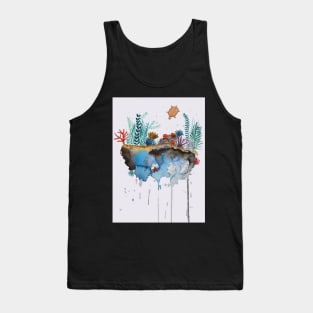 Underwater World Whimsical Watercolor Art Tank Top